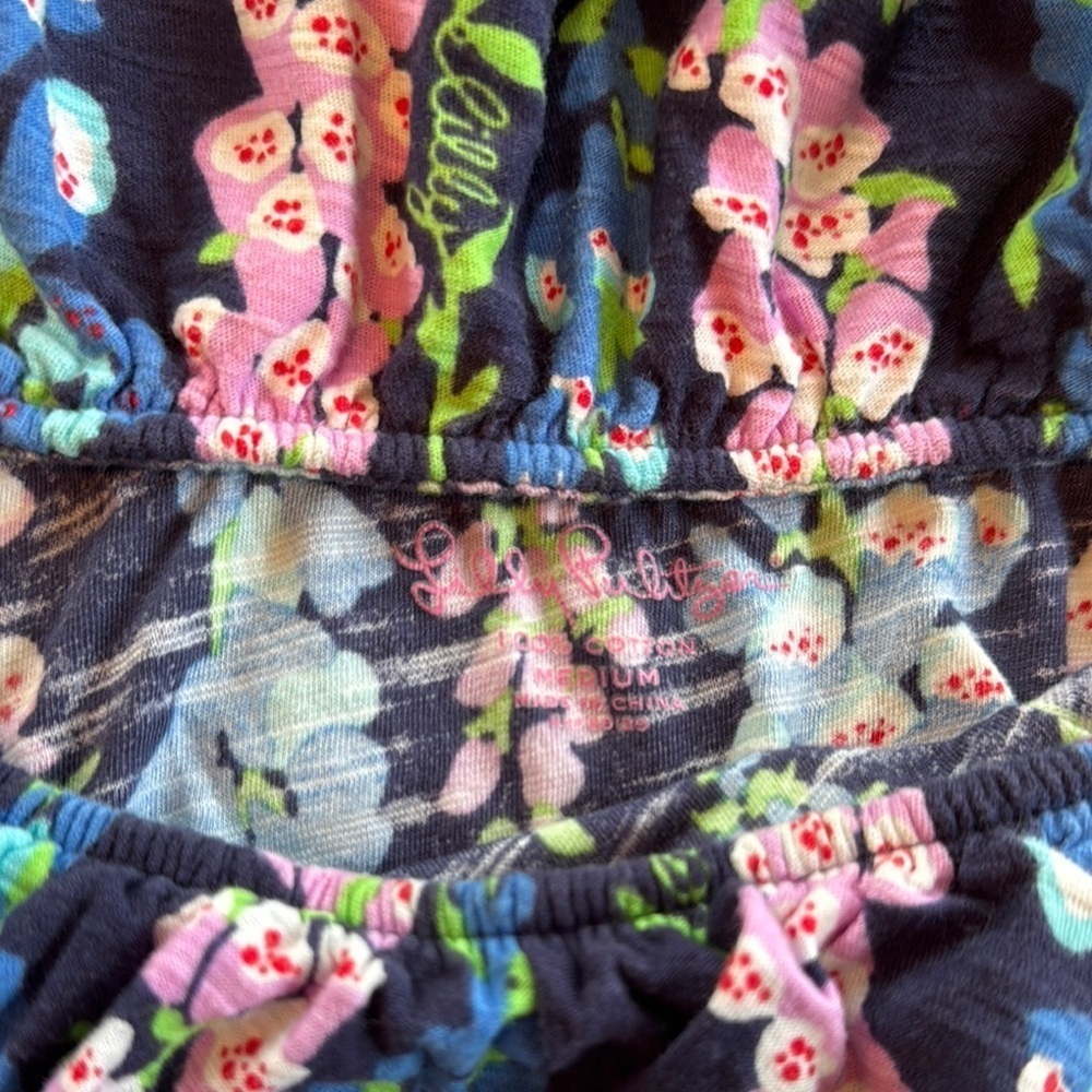 Lilly Pulitzer Floral Ruffle Blouse - Blue and Pink - Picture 2 of 2